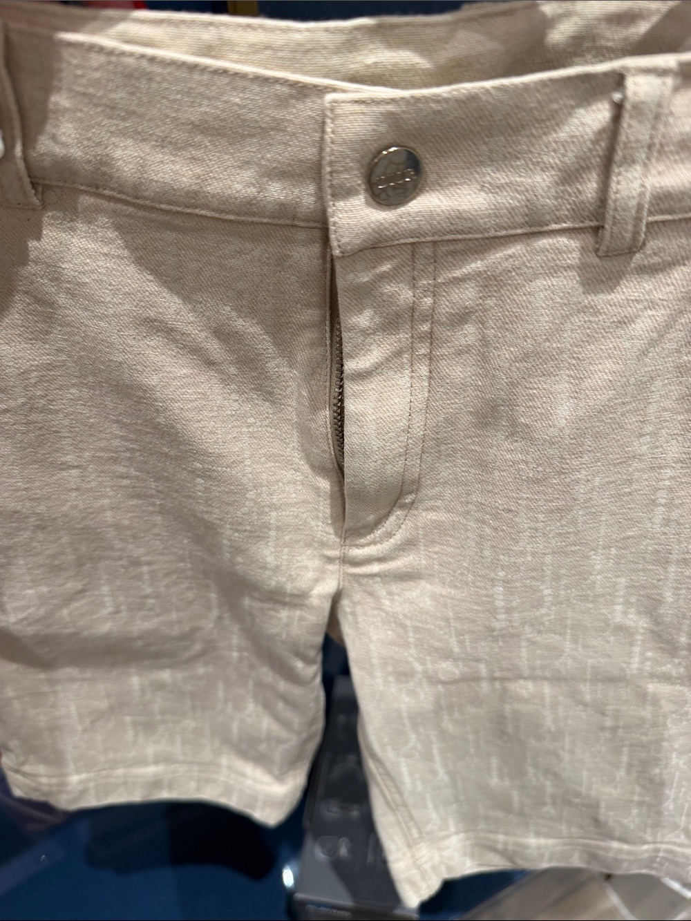 Dior Kids Authentic Cream DIOR Logo Jean Shorts